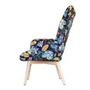 Бархатное кресло MOSS с цветочным мотивом 70x95см HOMLA