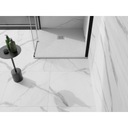 Mexen Stone+ kompozitná štvorcová sprchová vanička 100 x 100 cm, Biela Kratšia strana 100 cm