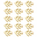 КОЛЬЦА ДЛЯ САЛФЕТОК ЗОЛОТЫЕ ЛИСТЬЯ НЕЖНЫЕ 15 ШТ.