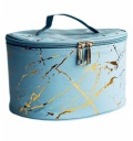 KUFEREK NIEBIESKI DUŻY ZŁOTY MARMUREK KOSMETYCZKA