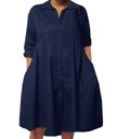Длинное платье-туника LINDA рубашка 50/52 4xl 5xl темно-синий