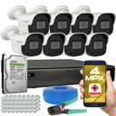 Monitoring domu IP 8 kamer 4Mpx PoE wbudowany mikrofon podgląd online 4TB