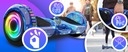 HOVERBOARD SKATEBOARD LED REPRODUKTORY BT 10' CHRÁNIČE Maximálna rýchlosť 13 km/h