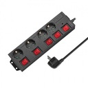 Удлинитель LogiLink, 4 розетки, 1,5 м, черный