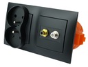 Розетка RCA 230V F, для скрытого монтажа, черная