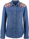 DESIGUAL тонкая рубашка 100% LYOCELL с вышивкой пайетками L/XL