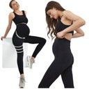 CIĄŻOWE LEGGINSY DAMSKIE Z WYSOKIM STANEM DŁUGIE L/XL CZARNE BEZSZWOWE