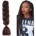 Синтетические волосы для длинных косичек темно-коричневого цвета