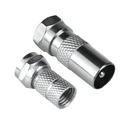 Переходник вилка F – вилка ТВ + вилка F