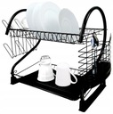 СУШИЛКА ДЛЯ ПОСУДЫ, СТОЛОВЫЕ ПРИБОРЫ, ДВУХУРОВНЕВАЯ КАПЕЛЬНИЦА