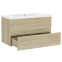 vidaXL Skrinka so zabudovaným umývadlom, farba dub sonoma, drevotrieska Hĺbka nábytku 39.5 cm