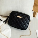 L115 Dámska prešívaná kabelka Rameno Chanelka čierna Dominujúca farba čierna