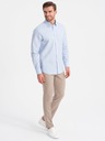 Pánska bavlnená košeľa klasická REGULAR modrá V1 OM-SHOS-0154 XL Značka Ombre