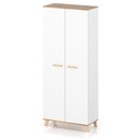 ШКАФ ДЛЯ ДЕТСКОЙ ОДЕЖДЫ ДВУХДВЕРНЫЙ, БЕЛЫЙ МАТОВЫЙ, ДУБ ВОТАН, 80 см