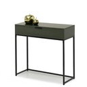КОНСОЛЬ С ЯЩИКОМ ДЛЯ ОФИСА NORA M ЗЕЛЕНАЯ НА ЧЕРНЫХ МЕТАЛЛИЧЕСКИХ НОЖКАХ