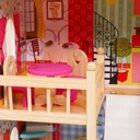 Drevený domček pre bábiky nábytok bazén +osvetlenie Materiál drevo MDF doska tkanina