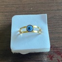 Pierścionek turecki evil eye oko proroka amulet prezent pozłacany 20 nr ...