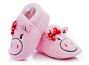 Розовые тапочки-свинки для девочек 0-6 мес.