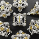 СЕРЕБРЯНЫЕ КАТАКОМБЫ НАБОР ИЗ 7 МЕТАЛЛИЧЕСКИХ RPG КУБИКОВ