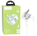 ВИЛКА ТИП G 2x USB ЗАРЯДНОЕ УСТРОЙСТВО ДЛЯ ВЕЛИКОБРИТАНИЯ АНГЛИЯ LIGHTNING