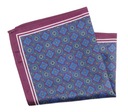 Фиолетовый и синий нагрудный платок с геометрическим узором