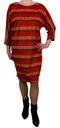 Šaty elegantné midi pletené svetrové tuba pruhy plus size 46