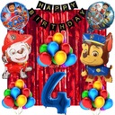 НАБОР ШАРОВ ДЛЯ УКРАШЕНИЯ НА 4-Й ДЕНЬ РОЖДЕНИЯ PAW PATROL, 22 ШТ. ФОТОСТЕНА
