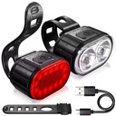 ВЕЛОСИПЕДНАЯ ЛАМПА СВЕТОДИОДНАЯ ПОДСВЕТКА ДЛЯ ВЕЛОСИПЕДНОГО РУЛЯ ПЕРЕДНЯЯ + ЗАДНЯЯ USB ПИТАНИЕ