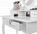 Туалетный столик косметический LED с ЗЕРКАЛОМ, белый, табурет для макияжа, 4 ящика!