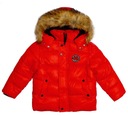 Zimná bunda červená prešívaná veľmi teplá kožušina NYC 7/8 134 140 Sezóna zimová