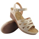 БОСОНОЖКИ НА ТЕЛЕЖКЕ ЖЕНСКИЕ, СВЕТЛО-БЕЖЕВЫЕ, размер 39.