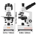 VEVOR Trójokularowy mikroskop złożony Powiększenia 40x- 5000x 14 mm -1,3 mm Značka Vevor