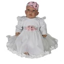 Платье для крещения, повязка на голову, размер 68.