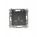 SIMON 54 ДВОЙНОЙ СВЕТОДИОДНЫЙ КРЕСТОВЫЙ ВЫКЛЮЧАТЕЛЬ, ЧЕРНЫЙ МАТОВЫЙ