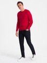 Klasický pánsky sveter s okrúhlym výstrihom červený V5 OM-SWBS-0106 M Veľkosť M