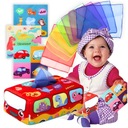 ПЛЮШЕВАЯ КОРОБКА-СОРТЕР С САЛФЕТКАМИ СЕНСОРНЫЕ ИГРУШКИ ОБУЧЕНИЕ МОНТЕССОРИ