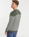 Pletený pruhovaný sveter vo farbe khaki DEFEKT S Značka Asos Design