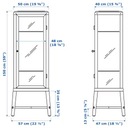 IKEA FABRIKOR Vitrína svetlo šedo-zelená 57x150cm Kód výrobcu 504.601.22