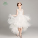 Dievčenské tylové vrstvené šaty Šaty pre princeznú na ples Dominujúca farba biela