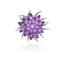 БРОШЬ ФИОЛЕТОВЫЙ ЦВЕТОК С КРИСТАЛЛАМИ И ЦИРКОНИЯМИ