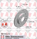 DISCOS ZAPATAS PARTE TRASERA ZIMMERMANN AUDI A4 B6 AVANT 