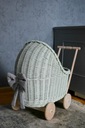 Плетеная коляска для кукол MINT, толкатель + постельное белье