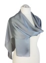 281 Элегантный шелковый СЕРЫЙ ШАРФ с блеском
