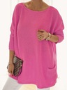 Veľký sveter plus size oversize Nobis - fuchsia