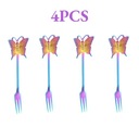 4 шт., новая чайная ложка и вилка «Бабочка», креативная барная посуда из нержавеющей стали