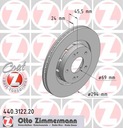 DISCOS ZAPATAS PARTE DELANTERA ZIMMERMANN CITROEN C-CROSSER 