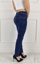 WYGODNE SPODNIE DAMSKIE JEANSOWE W GUMKĘ Plus Size Blue Kolor niebieski