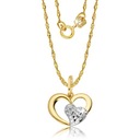 Золотая цепочка 585 пробы, ожерелье с сердцем, гравировка причастия сердца