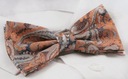 Мужской комплект галстука-бабочки и нагрудного платка — Alties — оттенки бежевого и оранжевого