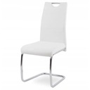 Krzesło Metalowe na Płozach K211 Białe EkoSkóra do Jadalni Kuchni Glamour Szerokość mebla 42 cm